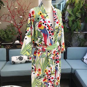 Terrycloth robe with marimekko (looking) pattern